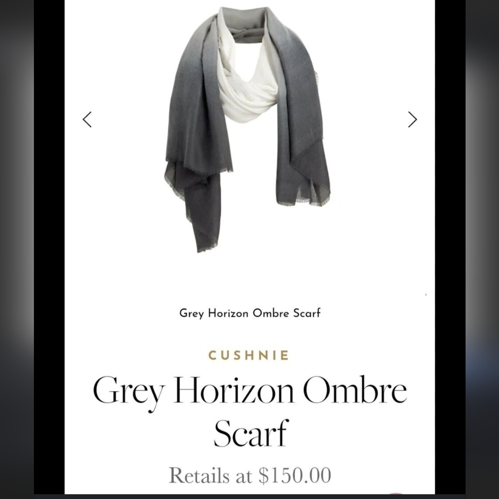 Cushnie Grey Horizon Ombre Scarf NWT